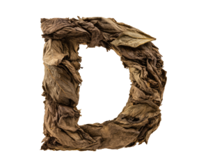 Dried leaf letter D