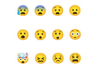 set of smileys with faces