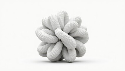 Abstract white textured form on a white background.