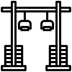 Cable Machine icon, Black And White Outline Icon Vector.