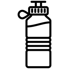 Water Bottle icon, Black And White Outline Icon Vector.