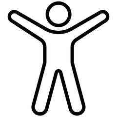 Sport Warm Up Icon, Black And White Outline Icon Vector.