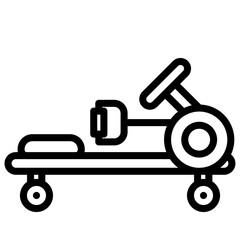 Fitness Rowing Machine icon, Black And White Outline Icon Vector.