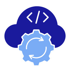 Obraz premium Cloud Automation Icon Element For Design 