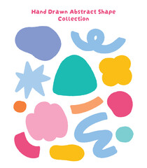Hand drawn abstract shape collection illustration