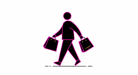 A person walking with shopping bags.