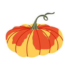 Hello autumn. Autumn decorative pumpkin. Perfect for seasonal design, harvest themes and fall decorations or Thanksgiving designs.