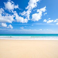 Tranquil beach scene under a vibrant sky