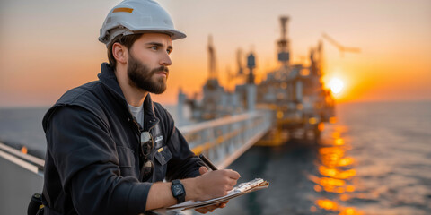 Engineers are controlling the operation of machinery on the drilling rig