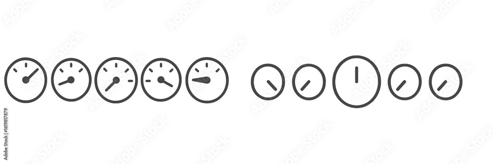Poster Display of various measurement gauges illustrating different metrics and indicators in a technical setting