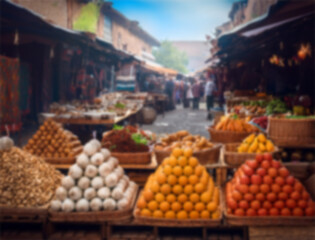 Blurry Image of Traditional Market