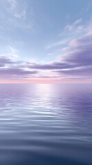 Obraz premium Serene ocean view at dawn, with gentle waves reflecting soft pastel colors of the sky, creating a tranquil atmosphere and inviting calmness for relaxation and meditation