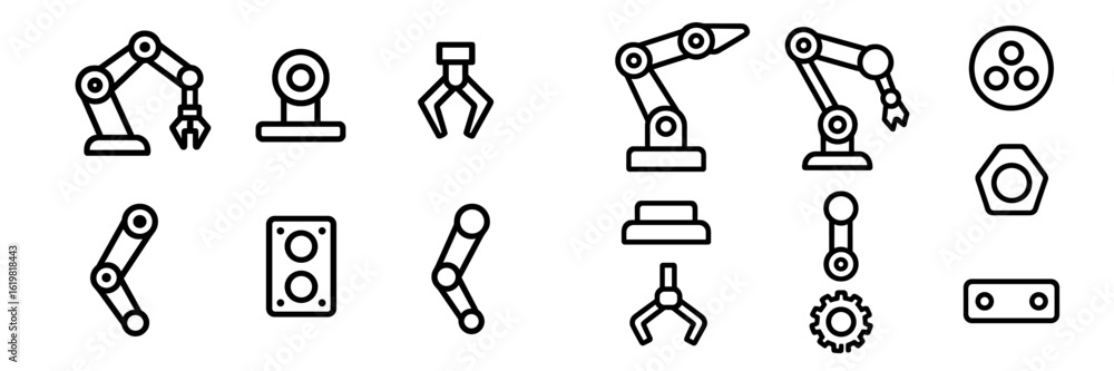 Poster robot arm components and mechanical parts for automation in industrial settings