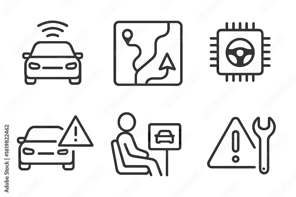 Aufkleber exploring the future of transportation technology with navigation and safety features for connected 