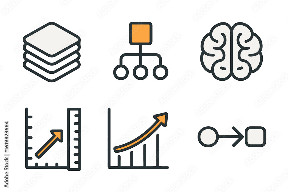 Poster visual representation of data analysis and neural network concepts in a modern design setting