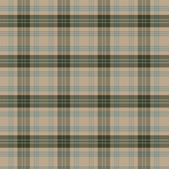 Earthy Tones Plaid Pattern - Seamless Beige, Green, and Grey Tartan Texture