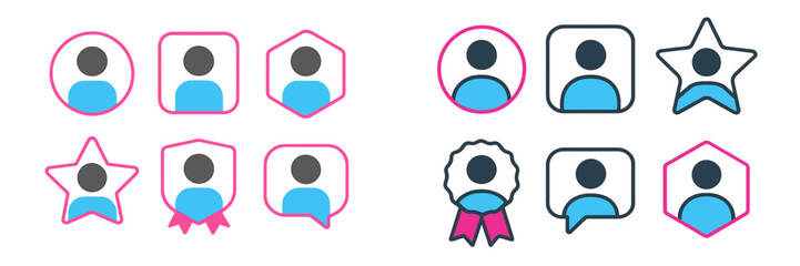 Design elements representing user interactions and engagement in a digital platform interface at an illustrative style
