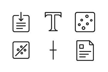 Icons representing various graphic design concepts and functions in a minimalist style suitable for digital applications and projects