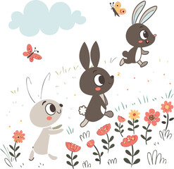 easter bunny and eggs
