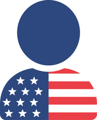 American citizen icon patriotic user profile silhouette
