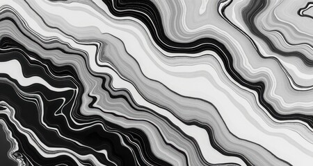 Abstract grayscale flowing wavy pattern art
