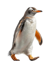 Fototapeta premium Gentoo penguin walking gracefully in a animal isolated on transparent background, png