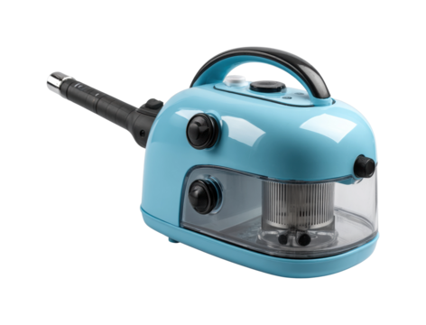 Innovative blue handheld vacuum cleaner home product modern cleaning isolated on transparent background, png