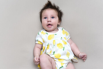Portrait of a 3-month-old baby girl
