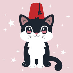 Super cute cat vector illustration