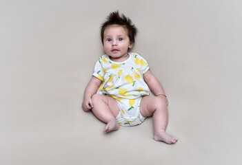 Portrait of a 3-month-old baby girl