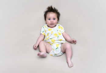 Portrait of a 3-month-old baby girl