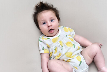 Portrait of a 3-month-old baby girl