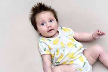 Portrait of a 3-month-old baby girl