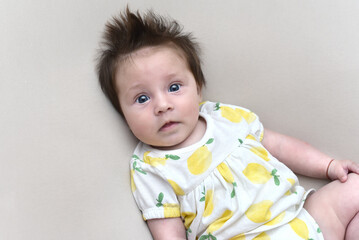 Portrait of a 3-month-old baby girl