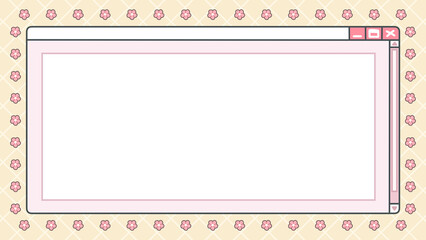 Cute background image, web browser shape, decorated with flowers.