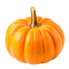 Vibrant Orange Pumpkin Isolated: Realistic Gourd for Autumn Harvest, Halloween & Thanksgiving Designs on Neutral Background