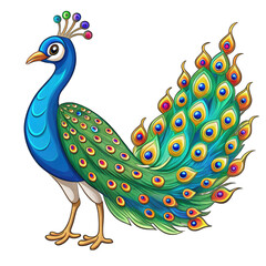 peacock on white background