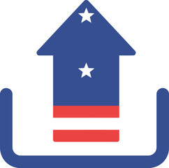 Usa flag arrow upload icon