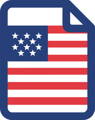Us flag document icon