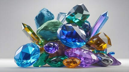set of colorful gemstones
