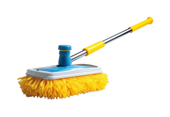 Cleaning action with innovative mop design in home environment for effective dust removal isolated on transparent background, png