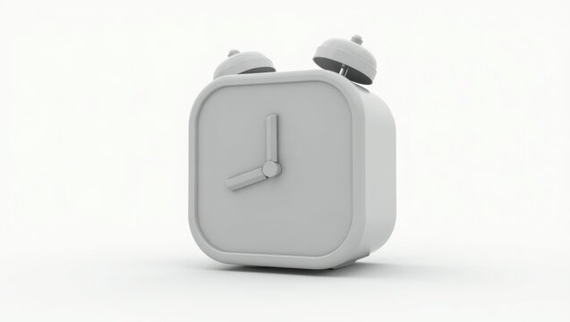 Gray alarm clock illustration on white background.