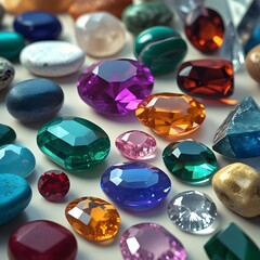 set of colorful gemstones