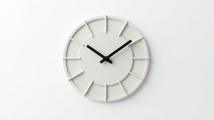 A modern wall clock in a light gray color.