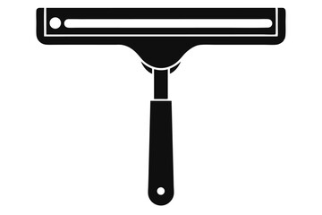 Black Squeegee Silhouette Window Cleaning Tool, Glass Wiper, Surface Cleaner with Handle