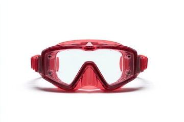 Red transparent swim goggles
