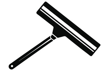 Black Squeegee Silhouette with White Stripes for Window Cleaning and Home Maintenance