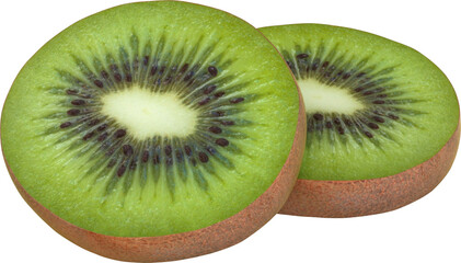 Fototapeta premium Kiwi Slice Isolated On Transparent Background