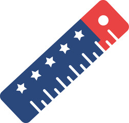 Patriotic ruler with stars american school supply