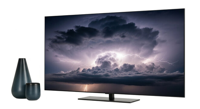 lcd monitor with clouds and sky